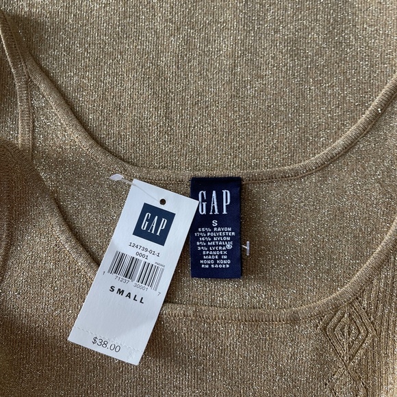 Y2K Vintage GAP Gold Shimmer Knit Sweater Top Size Small women's - Picture 5 of 15